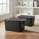 Kit 6 Cestos Organizadores Rattan com Tampa – 4L
