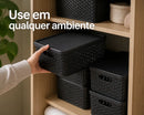 Kit 6 Cestos Organizadores Rattan com Tampa – 4L