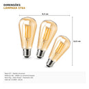 Kit 3 Lâmpadas LED Filamento Vintage ST64 4W — Luz Âmbar