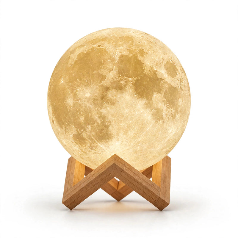 Luminária de Lua Cheia 3D LED