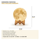 Luminária de Lua Cheia 3D LED