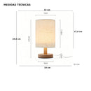 Luminária de Mesa LED em Madeira Nórdica
