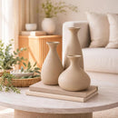Trio de Vasos Garrafa de Cerâmica Decorativos