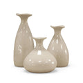Trio de Vasos Garrafa de Cerâmica Decorativos