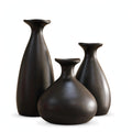 Trio de Vasos Garrafa de Cerâmica Decorativos