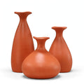Trio de Vasos Garrafa de Cerâmica Decorativos