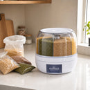Dispenser Premium de Alimentos 6 Divisões com Base Giratória