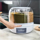 Dispenser Premium de Alimentos 6 Divisões com Base Giratória