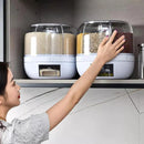 Dispenser Premium de Alimentos 6 Divisões com Base Giratória