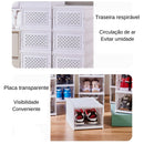 Kit Com 6 Caixas de Sapato Dobrável Armazenamento Transparentes