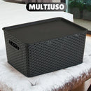Kit 6 Cestos Organizadores Rattan com Tampa – 4L