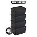 Kit 6 Cestos Organizadores Rattan com Tampa – 4L