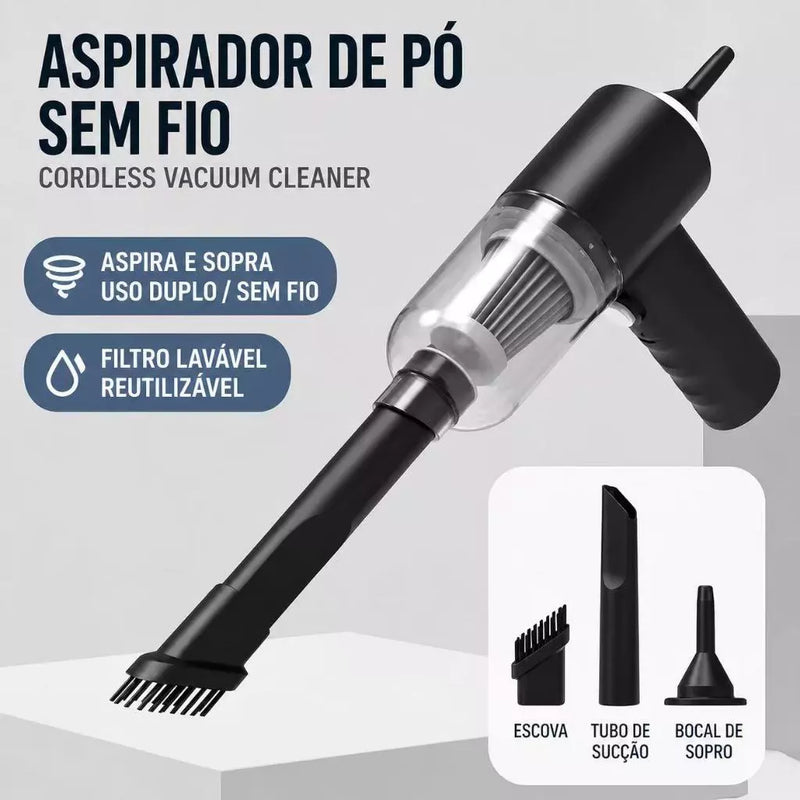 Mini Aspirador Portátil 3 em 1 – Prático e Sem Fio